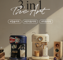 Load image into Gallery viewer, Planit Home Cafe Espresso The Art 3-in-1 Coffee Machine Union Jack Blue PCM-GF21BL
